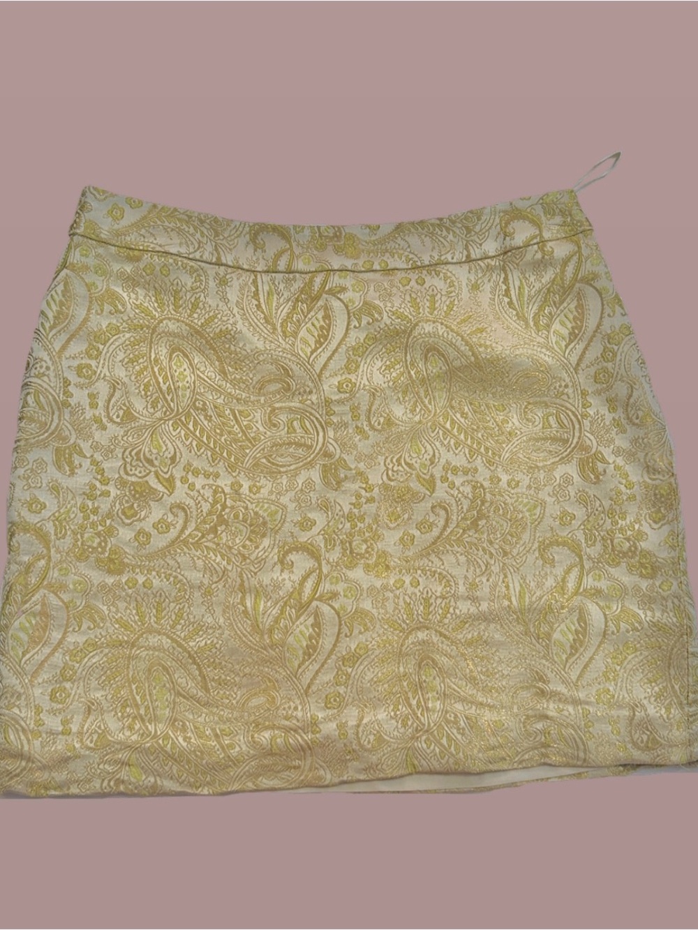 Vintage y2k Banana Republic Paisley Metallic Jacquard Mini Skirt